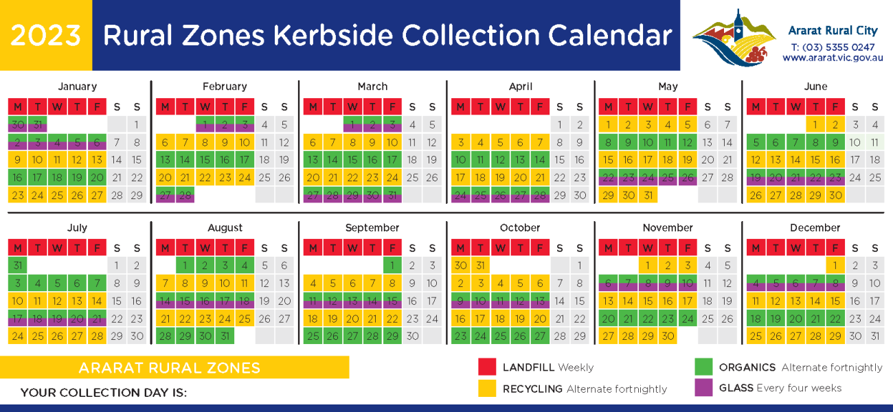 Rural Waste And Recycling Calendars On Their Way | Ararat